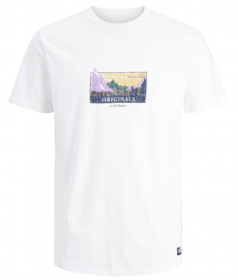 Jack & Jones JORWOODLANDGRAPHIC T-Shirt White - Kratke Majice - Moške kratke majice za močnejše postave