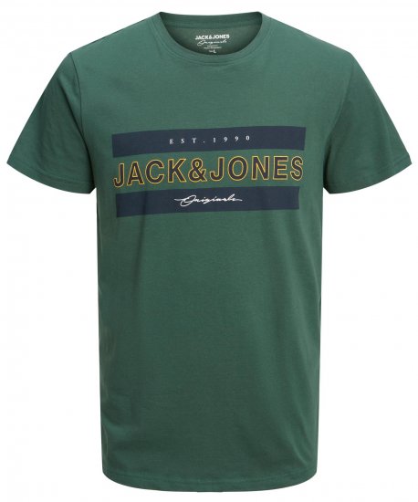 Jack & Jones JORFRIDAY T-Shirt Green - Kratke Majice - Moške kratke majice za močnejše postave