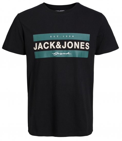 Jack & Jones JORFRIDAY T-Shirt Black - Kratke Majice - Moške kratke majice za močnejše postave