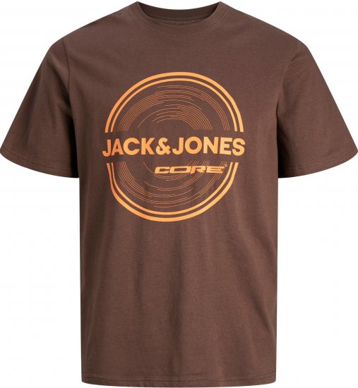 Jack & Jones JCOPILOU TEE SS CREW NECK Seal brown - Kratke Majice - Moške kratke majice za močnejše postave