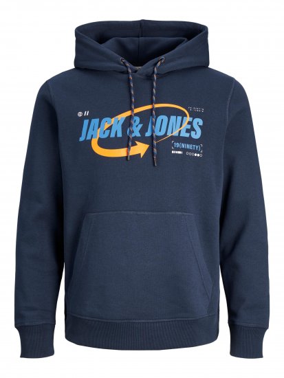 Jack & Jones JCOBLACK SWEAT HOODIE Navy Blazer - Puloverji & jopice - Moški Puloverji & Jopice za Močnejše Postave
