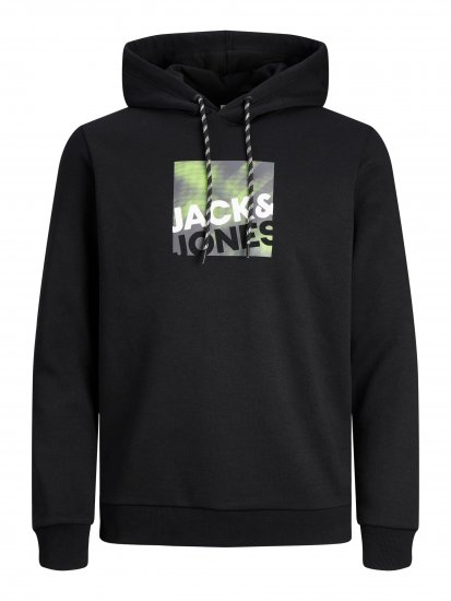 Jack & Jones JCOLOGAN SWEAT HOODIE Black - Puloverji & jopice - Moški Puloverji & Jopice za Močnejše Postave
