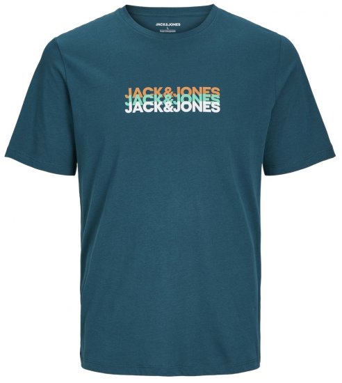 Jack & Jones JJCYBER T-Shirt Deep Teal - Kratke Majice - Moške kratke majice za močnejše postave