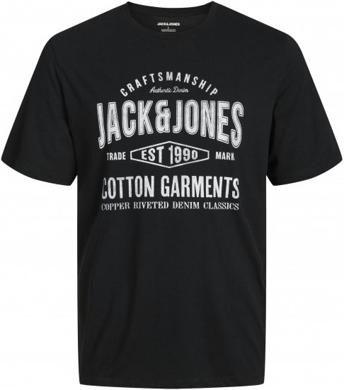 Jack & Jones JJJEANS T-shirt Black - Kratke Majice - Moške kratke majice za močnejše postave