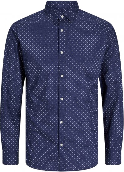 Jack & Jones JOE Dress Shirt LS Navy Blazer - Srajce - Moške srajce za Močnejše Postave