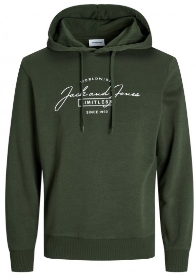 Jack & Jones JJFERRIS SWEAT Hoodie Kombu Green - Puloverji & jopice - Moški Puloverji & Jopice za Močnejše Postave