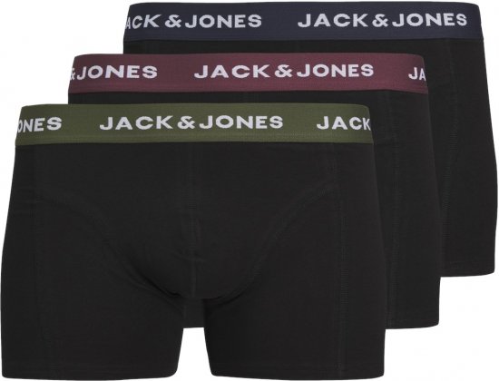 Jack & Jones JACARON Trunks 3-Pack Black - Spodnje perilo & kopalne hlače - Moško Spodnje Perilo za močnejše postave