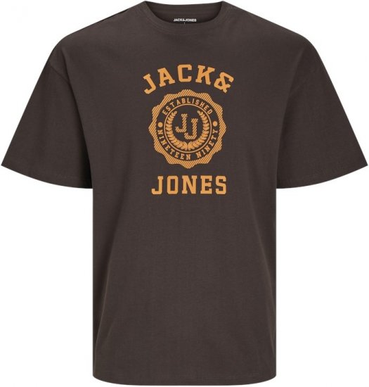 Jack & Jones VICTO T-Shirt Brown - Kratke Majice - Moške kratke majice za močnejše postave