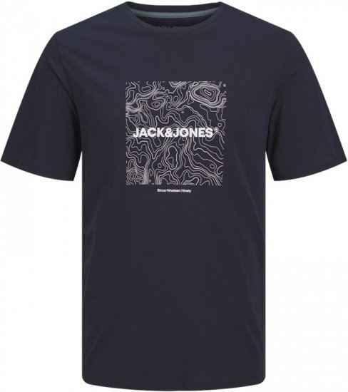 Jack & Jones LINER T-Shirt Navy Blazer - Kratke Majice - Moške kratke majice za močnejše postave