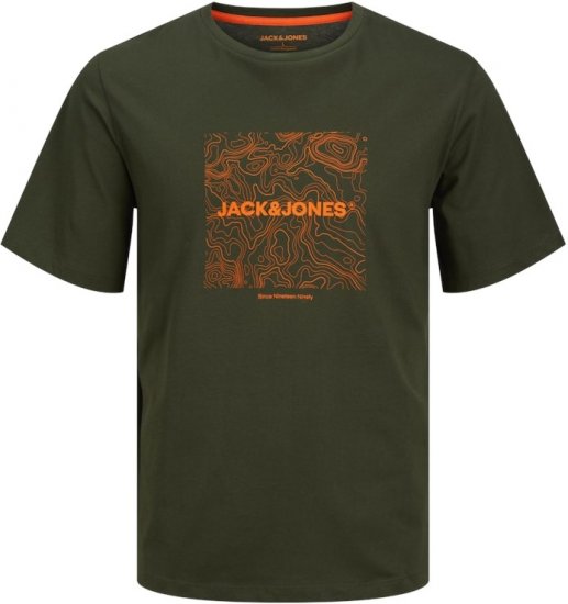 Jack & Jones LINER T-Shirt Kombu Green - Kratke Majice - Moške kratke majice za močnejše postave