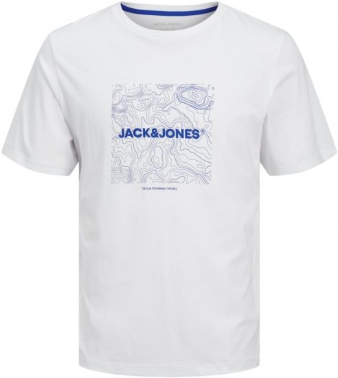 Jack & Jones LINER T-Shirt White - Kratke Majice - Moške kratke majice za močnejše postave
