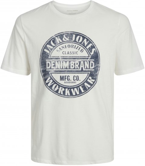 Jack & Jones JJJEANS T-shirt White - Kratke Majice - Moške kratke majice za močnejše postave