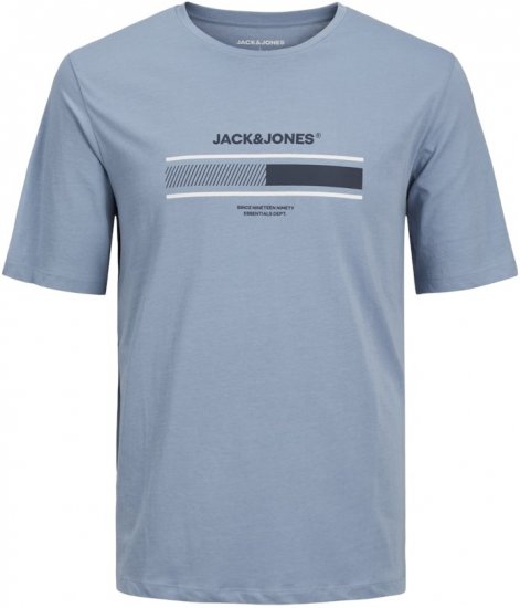 Jack & Jones SOUTH T-Shirt Light Blue - Kratke Majice - Moške kratke majice za močnejše postave