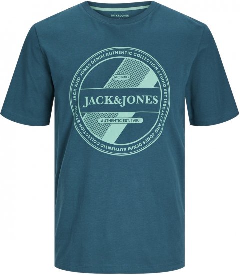 Jack & Jones JJRIO T-Shirt Deep Teal - Kratke Majice - Moške kratke majice za močnejše postave