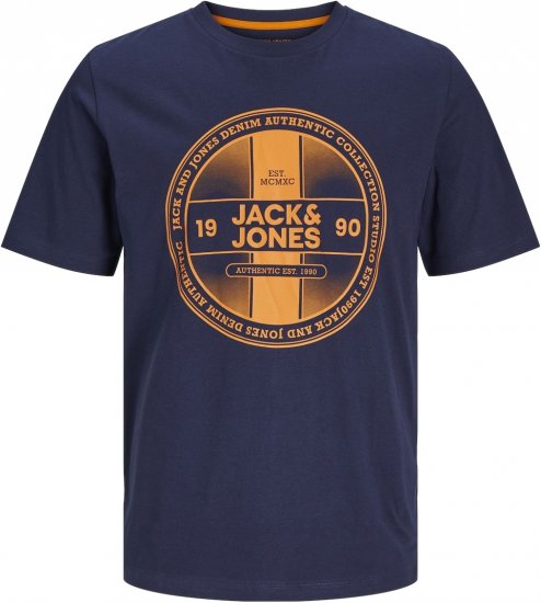 Jack & Jones JJRIO T-Shirt Navy Blazer - Kratke Majice - Moške kratke majice za močnejše postave