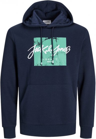 Jack & Jones Tiley Hoodie Navy Blazer - Puloverji & jopice - Moški Puloverji & Jopice za Močnejše Postave