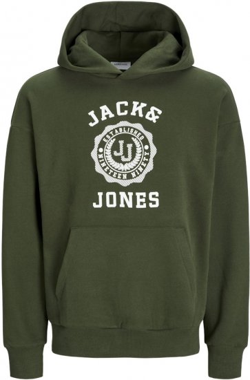 Jack & Jones VICTO Hoodie Kombu Green - Puloverji & jopice - Moški Puloverji & Jopice za Močnejše Postave
