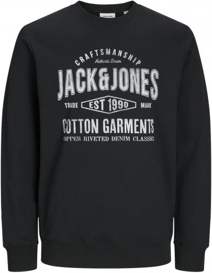Jack & Jones JJJEANS Sweatshirt Black - Puloverji & jopice - Moški Puloverji & Jopice za Močnejše Postave