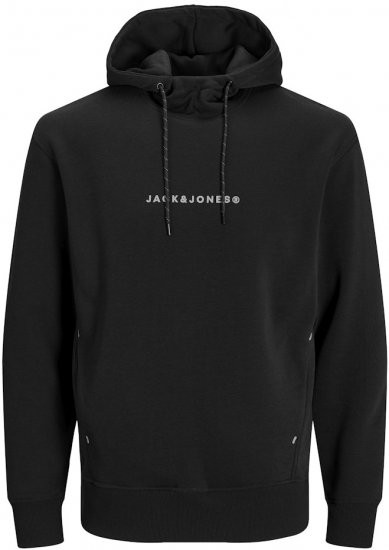 Jack & Jones TREE Hoodie Black - Puloverji & jopice - Moški Puloverji & Jopice za Močnejše Postave