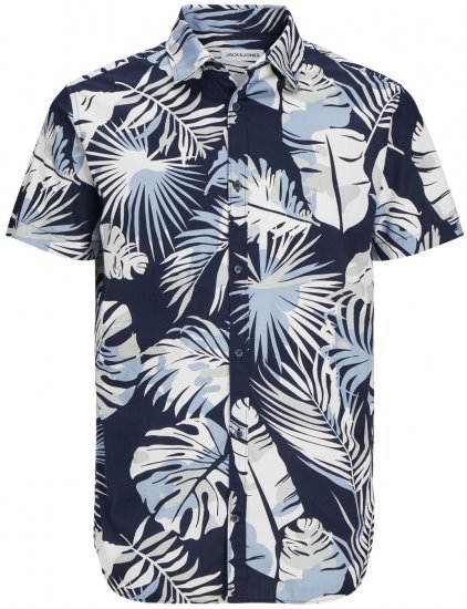Jack & Jones JOSHUA Floral Shirt Navy Blazer - Srajce - Moške srajce za Močnejše Postave