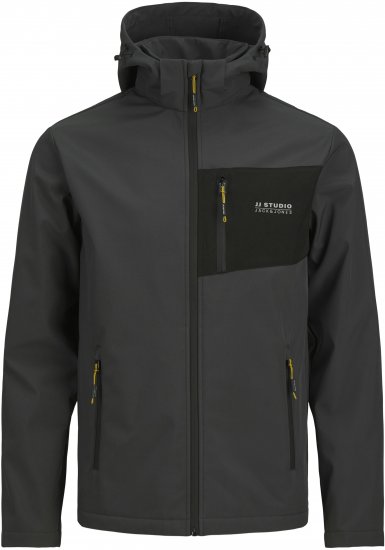 Jack & Jones JJTAYLOR Softshell Jacket Dark Grey - Jakne - Moške bunde za Močnejše Postave