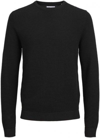 Jack & Jones OTTO Knitted Sweater Black - Puloverji & jopice - Moški Puloverji & Jopice za Močnejše Postave