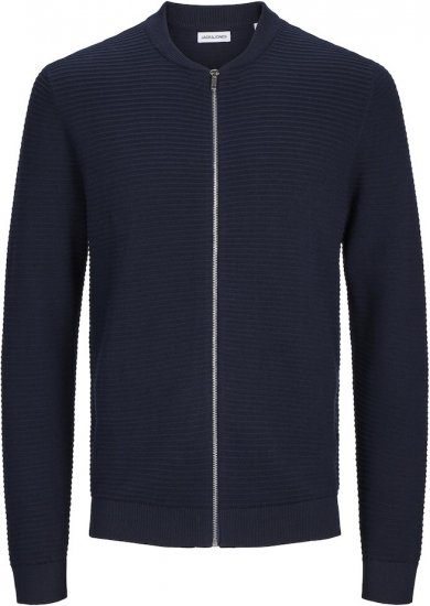 Jack & Jones OTTO Knitted Sweater with Zipper Navy - Puloverji & jopice - Moški Puloverji & Jopice za Močnejše Postave