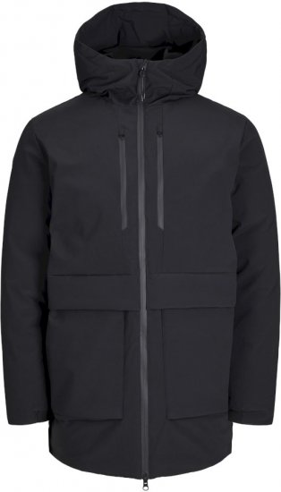 Jack & Jones CHARLIE Windproof Parka Black - Jakne - Moške bunde za Močnejše Postave