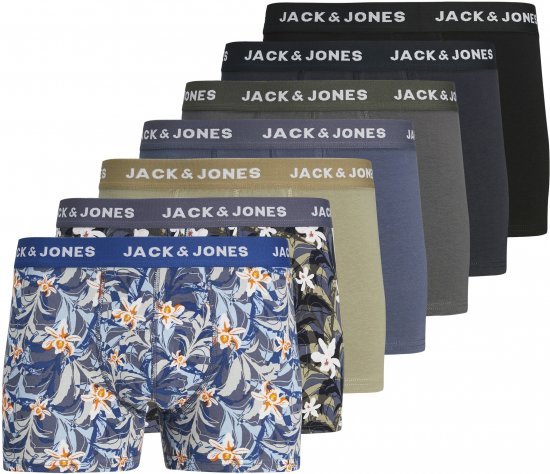 Jack & Jones JACMASON Trunks 7-Pack True Blue - Spodnje perilo & kopalne hlače - Moško Spodnje Perilo za močnejše postave