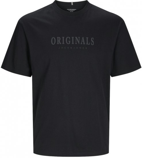 Jack & Jones JORFREDERIKSBERG T-shirt Black - Kratke Majice - Moške kratke majice za močnejše postave