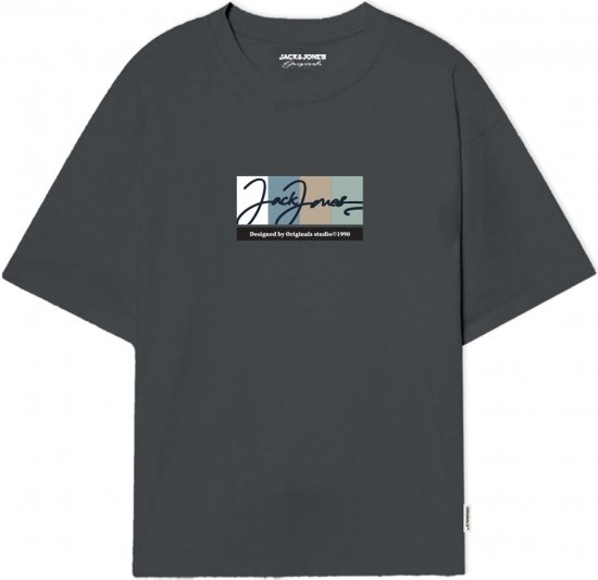 Jack & Jones Portland T-Shirt Grey - Kratke Majice - Moške kratke majice za močnejše postave
