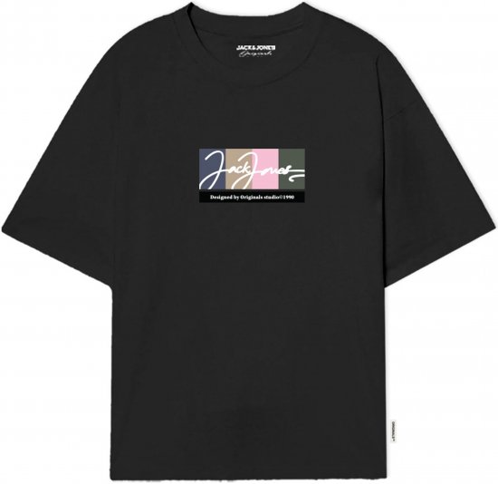 Jack & Jones Portland T-Shirt Black - Kratke Majice - Moške kratke majice za močnejše postave