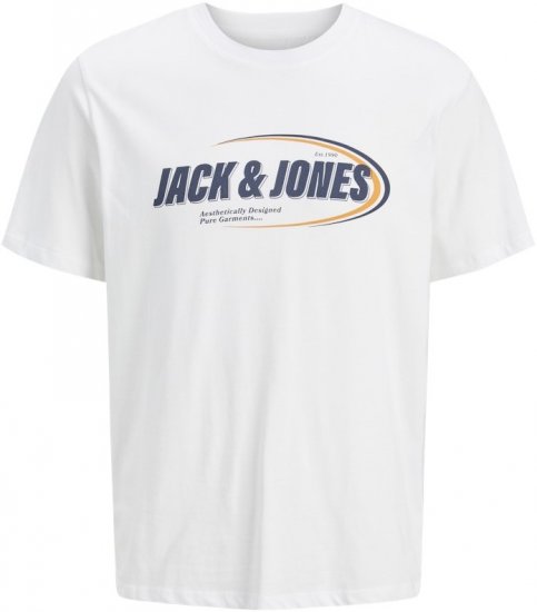 Jack & Jones Ray T-Shirt White - Kratke Majice - Moške kratke majice za močnejše postave
