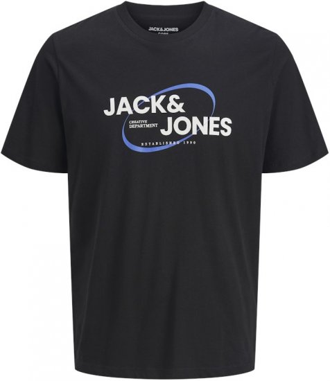 Jack & Jones RAY T-Shirt Black - Kratke Majice - Moške kratke majice za močnejše postave
