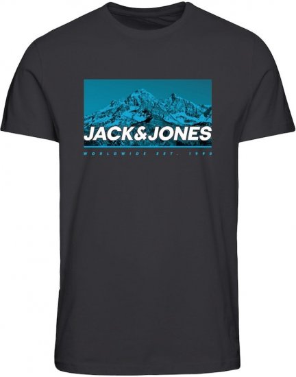 Jack & Jones Ray Photo T-Shirt Black - Kratke Majice - Moške kratke majice za močnejše postave