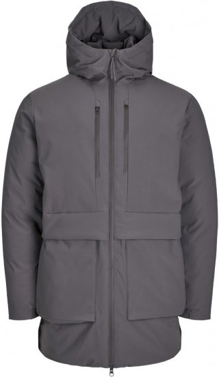 Jack & Jones CHARLIE Windproof Parka Grey - Jakne - Moške bunde za Močnejše Postave