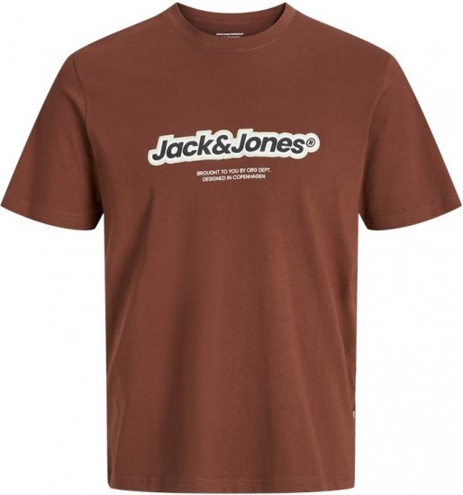 Jack & Jones ESTERBRO Newton T-Shirt Brandy Brown - Kratke Majice - Moške kratke majice za močnejše postave