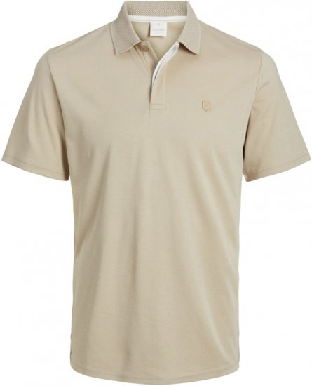 Jack & Jones Rodney Polo Shirt Fields Of Rye - Polo majice - Moške Polo Majice za Močnejše Postave