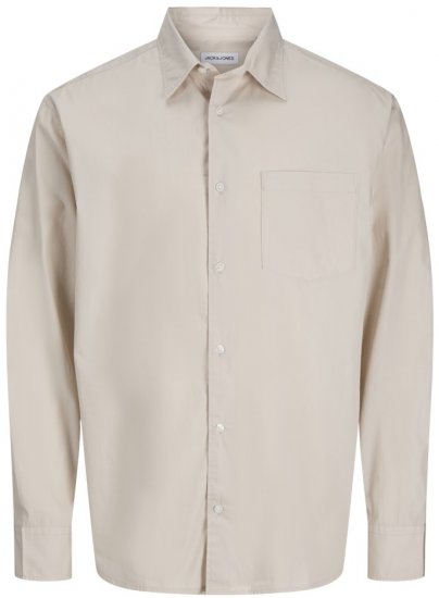  Jack & Jones Cody Poplin Long Sleeve Shirt Moonbeam - Srajce - Moške srajce za Močnejše Postave