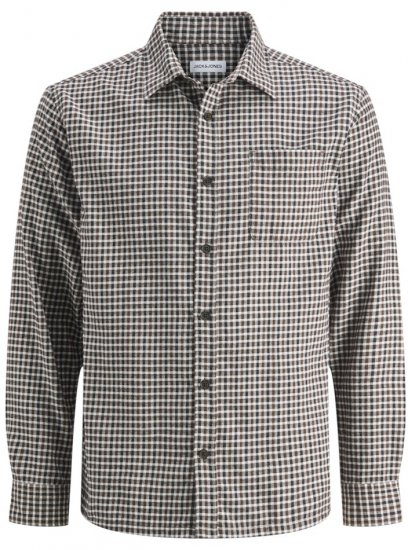 Jack & Jones Mini Check Long Sleeve Shirt Navy Blazer - Srajce - Moške srajce za Močnejše Postave