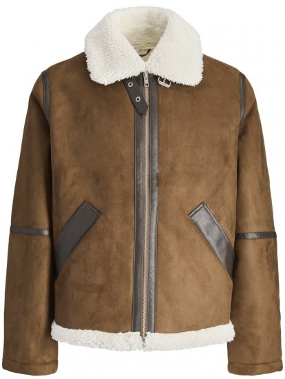 Jack & Jones Cole Aviator Jacket Cognac - Jakne - Moške bunde za Močnejše Postave