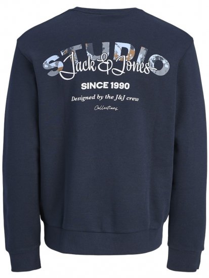 Jack & Jones Yuki Back Print Crew Neck Sweatshirt Sky Captain - Puloverji & jopice - Moški Puloverji & Jopice za Močnejše Postave