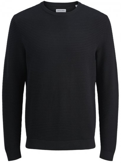 Jack & Jones Otto Crew Neck Knit Pullover Black - Puloverji & jopice - Moški Puloverji & Jopice za Močnejše Postave
