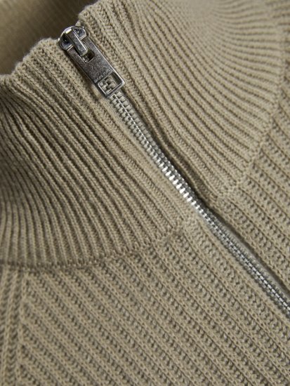Jack & Jones Pannel Knit Half Zip Pullover Crockery - Puloverji & jopice - Moški Puloverji & Jopice za Močnejše Postave