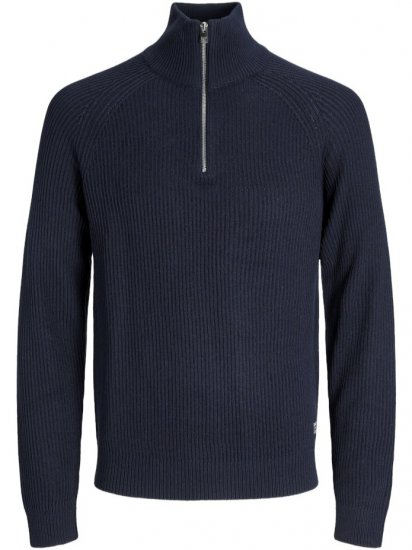Jack & Jones Pannel Knit Half Zip Pullover Sky Captain - Puloverji & jopice - Moški Puloverji & Jopice za Močnejše Postave