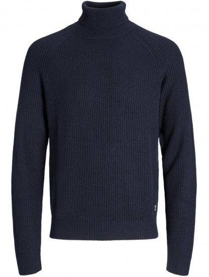 Jack & Jones Pannel Roll Neck Knit Pullover Sky Captain - Puloverji & jopice - Moški Puloverji & Jopice za Močnejše Postave