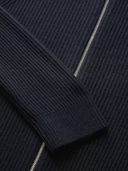 Jack & Jones Pannel Zip Knit Cardigan Sky Captain - Puloverji & jopice - Moški Puloverji & Jopice za Močnejše Postave