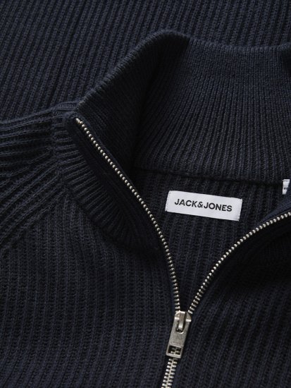 Jack & Jones Pannel Zip Knit Cardigan Sky Captain - Puloverji & jopice - Moški Puloverji & Jopice za Močnejše Postave
