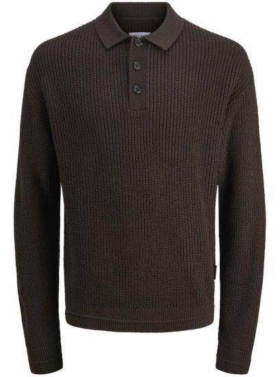 Jack & Jones Kaito Knit Polo Pullover Delicioso - Puloverji & jopice - Moški Puloverji & Jopice za Močnejše Postave