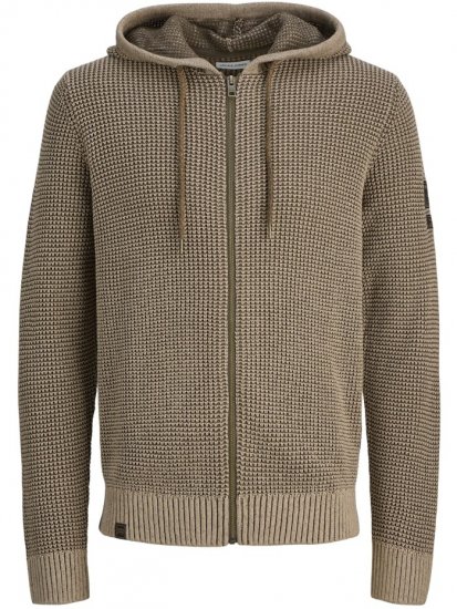 Jack & Jones Zip Knit Hoodie Crockery - Puloverji & jopice - Moški Puloverji & Jopice za Močnejše Postave